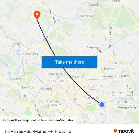 Le Perreux-Sur-Marne to Frouville map