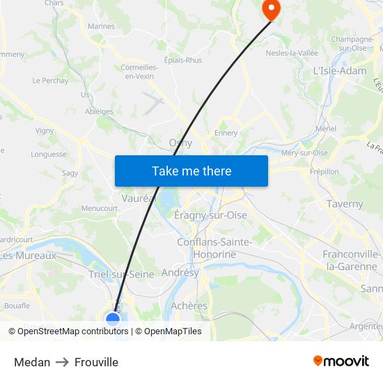 Medan to Frouville map
