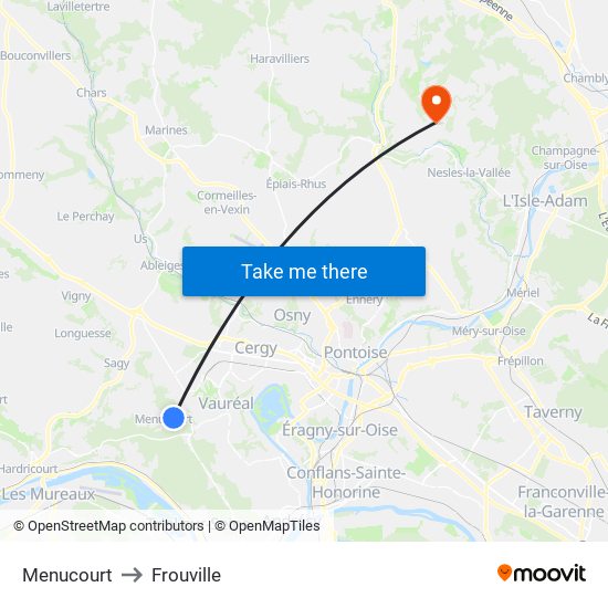 Menucourt to Frouville map
