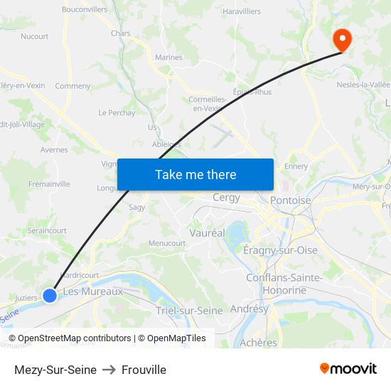 Mezy-Sur-Seine to Frouville map