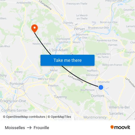 Moisselles to Moisselles map