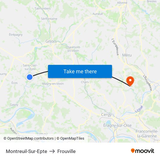 Montreuil-Sur-Epte to Frouville map