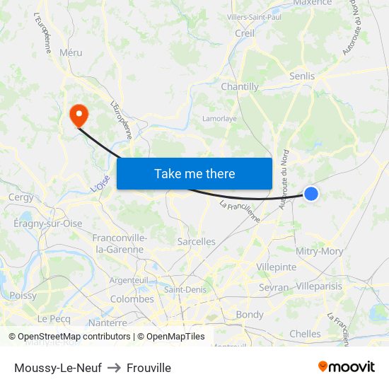Moussy-Le-Neuf to Frouville map