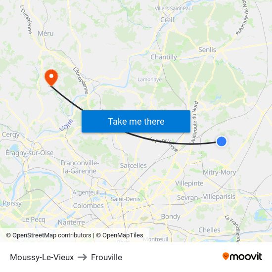 Moussy-Le-Vieux to Frouville map