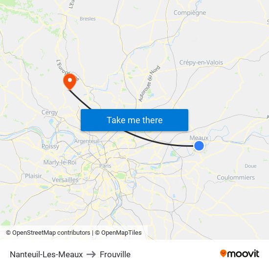 Nanteuil-Les-Meaux to Frouville map