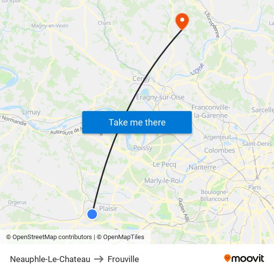 Neauphle-Le-Chateau to Frouville map