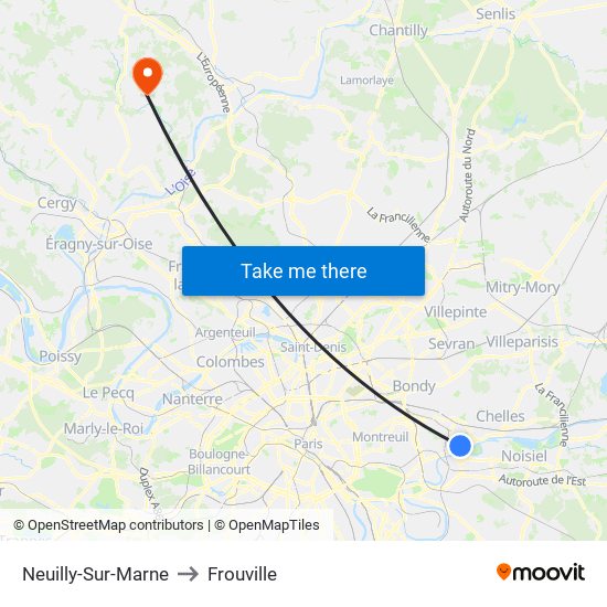Neuilly-Sur-Marne to Frouville map