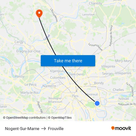 Nogent-Sur-Marne to Frouville map