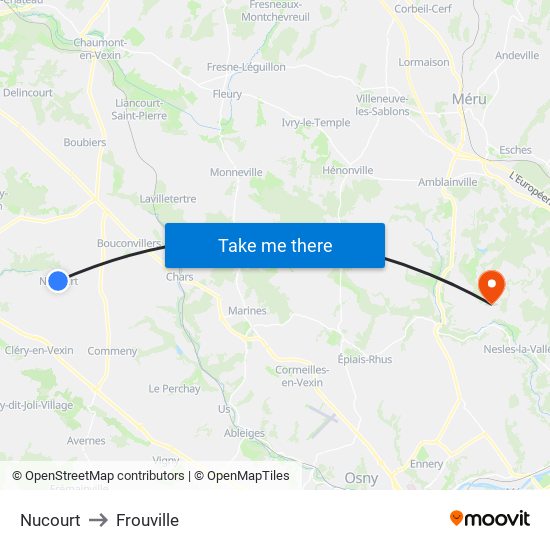 Nucourt to Frouville map