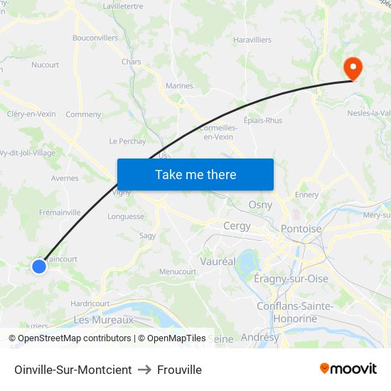 Oinville-Sur-Montcient to Frouville map