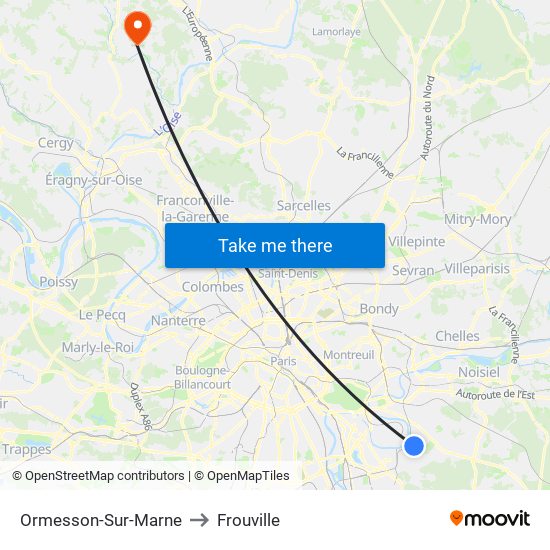 Ormesson-Sur-Marne to Frouville map