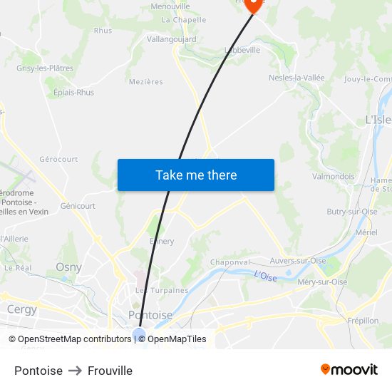 Pontoise to Frouville map