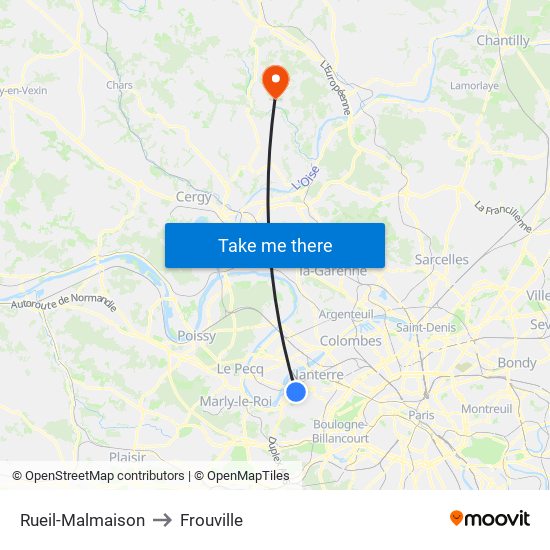 Rueil-Malmaison to Frouville map