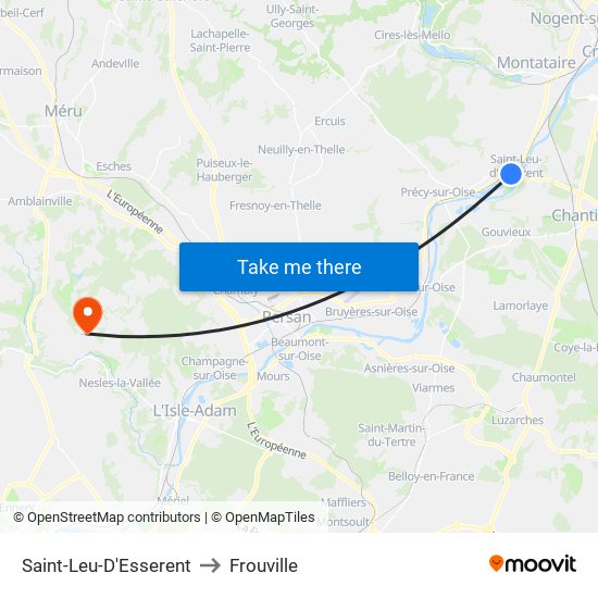 Saint-Leu-D'Esserent to Frouville map