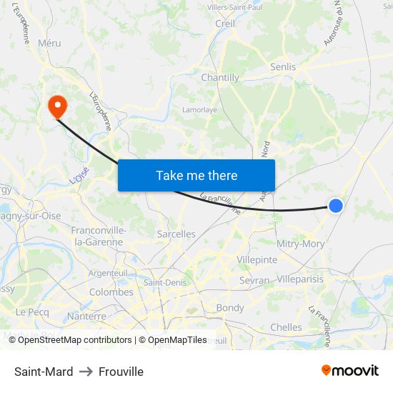 Saint-Mard to Frouville map