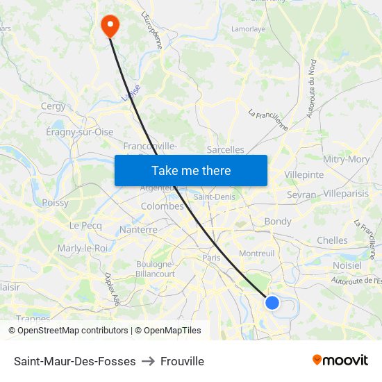 Saint-Maur-Des-Fosses to Frouville map