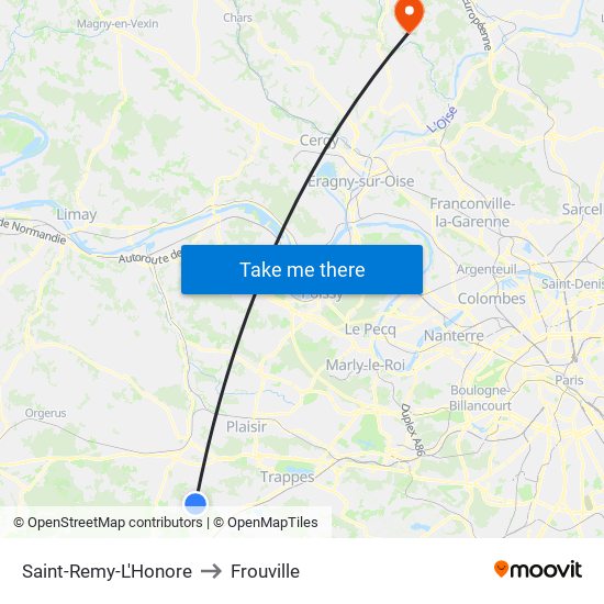 Saint-Remy-L'Honore to Frouville map