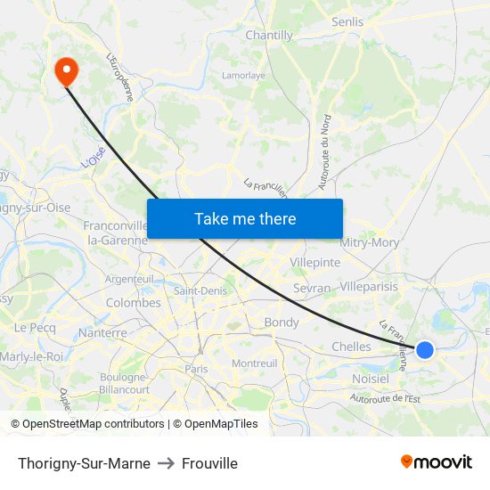 Thorigny-Sur-Marne to Frouville map