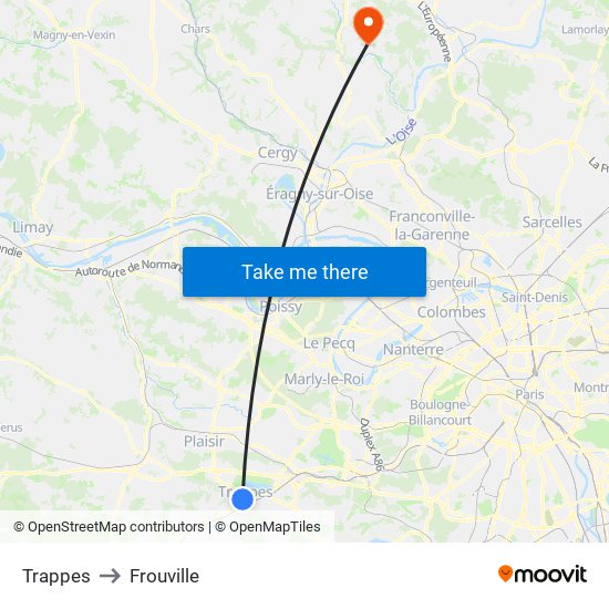 Trappes to Trappes map