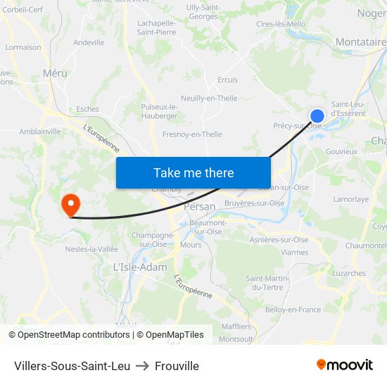 Villers-Sous-Saint-Leu to Frouville map