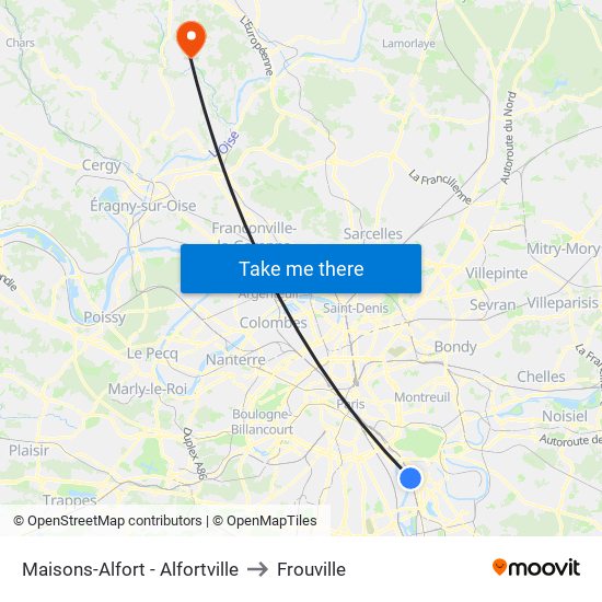 Maisons-Alfort - Alfortville to Frouville map