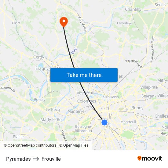 Pyramides to Frouville map