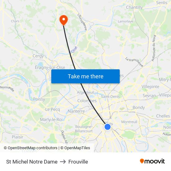 St Michel Notre Dame to Frouville map