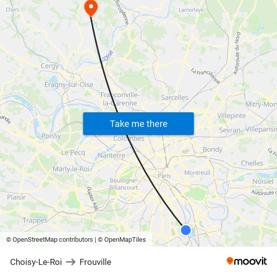 Choisy-Le-Roi to Frouville map