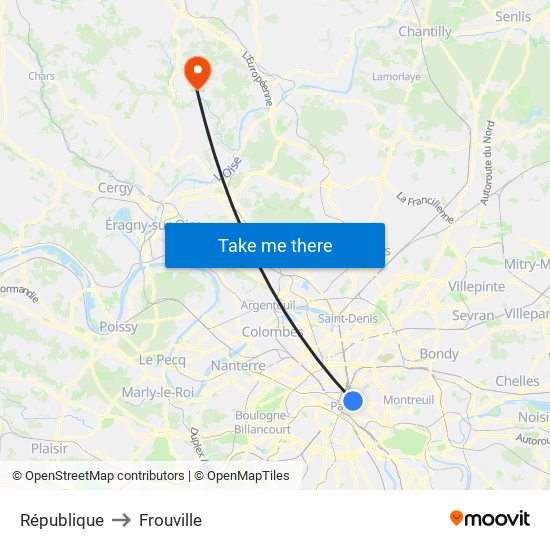République to Frouville map