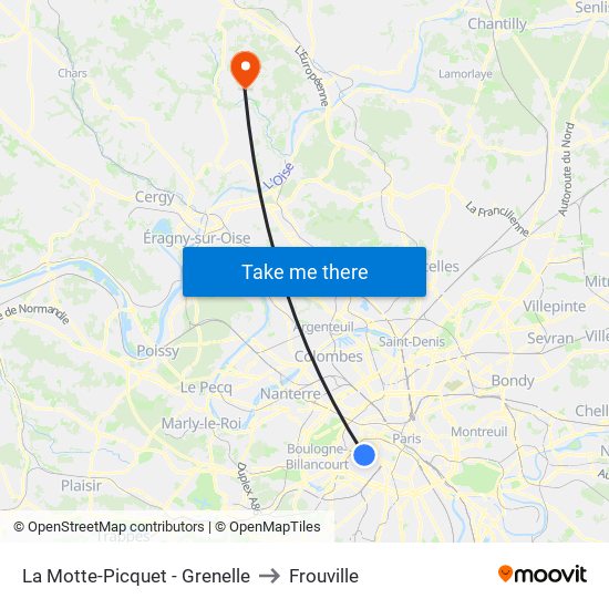 La Motte-Picquet - Grenelle to Frouville map