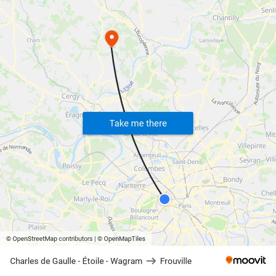 Charles de Gaulle - Étoile - Wagram to Frouville map