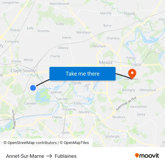 Annet-Sur-Marne to Fublaines map