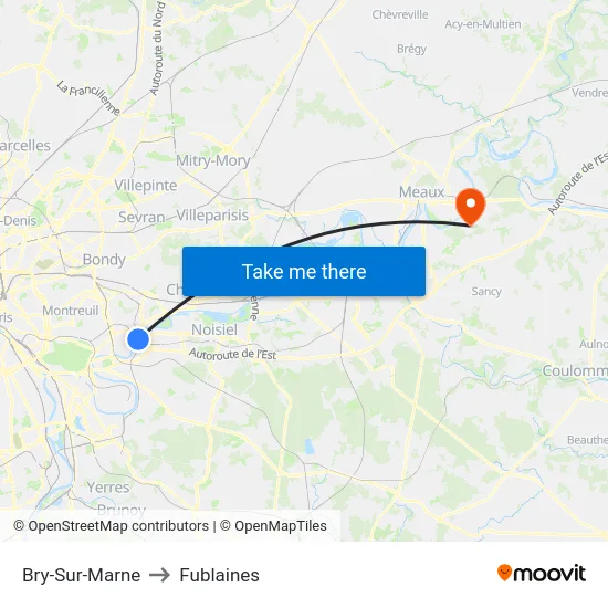 Bry-Sur-Marne to Fublaines map