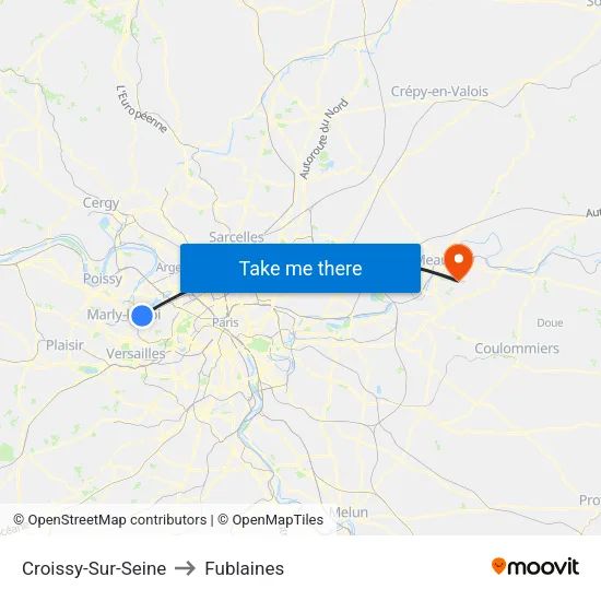 Croissy-Sur-Seine to Fublaines map