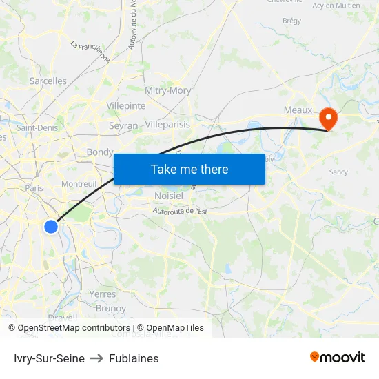 Ivry-Sur-Seine to Fublaines map
