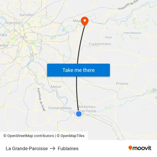 La Grande-Paroisse to Fublaines map