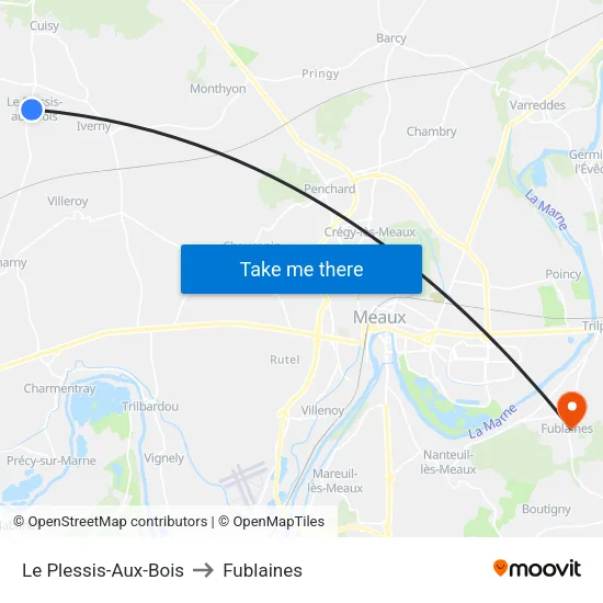 Le Plessis-Aux-Bois to Fublaines map