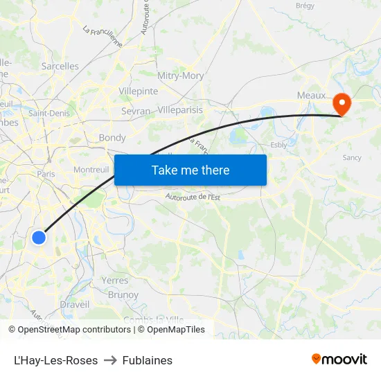 L'Hay-Les-Roses to Fublaines map