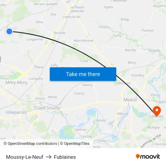 Moussy-Le-Neuf to Fublaines map