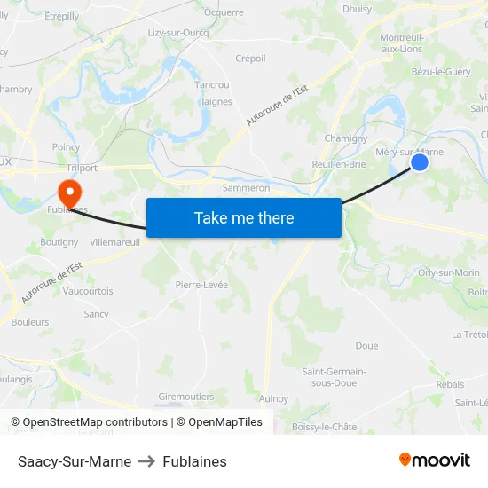 Saacy-Sur-Marne to Fublaines map