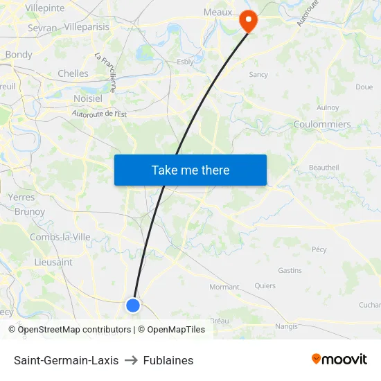 Saint-Germain-Laxis to Fublaines map