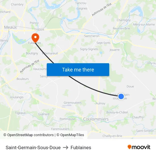 Saint-Germain-Sous-Doue to Fublaines map