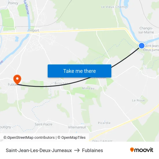 Saint-Jean-Les-Deux-Jumeaux to Fublaines map
