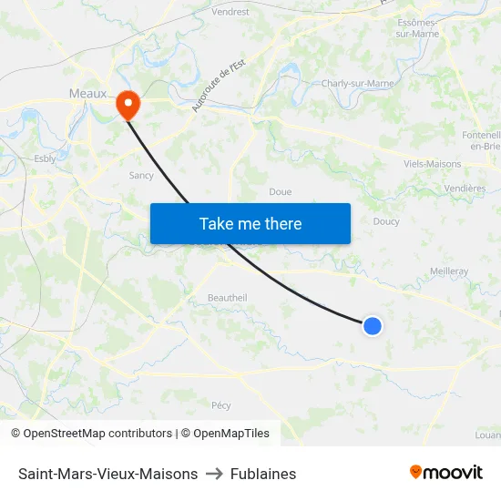 Saint-Mars-Vieux-Maisons to Fublaines map