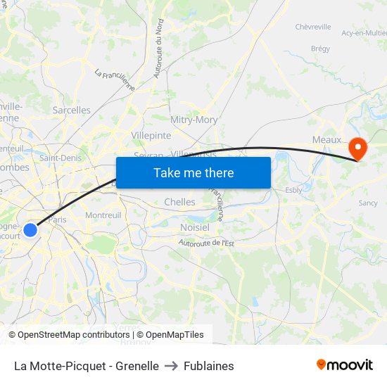 La Motte-Picquet - Grenelle to Fublaines map