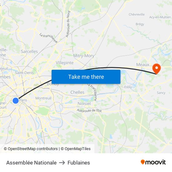 Assemblée Nationale to Fublaines map