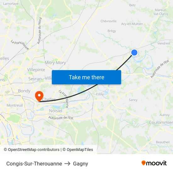 Congis-Sur-Therouanne to Gagny map