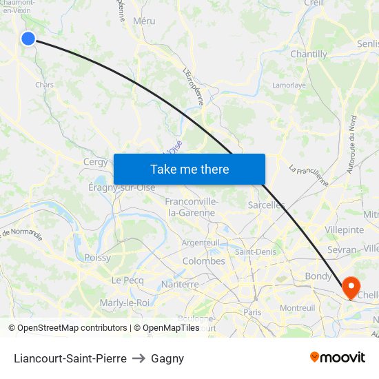 Liancourt-Saint-Pierre to Gagny map