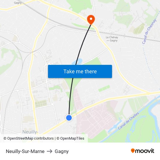 Neuilly-Sur-Marne to Gagny map
