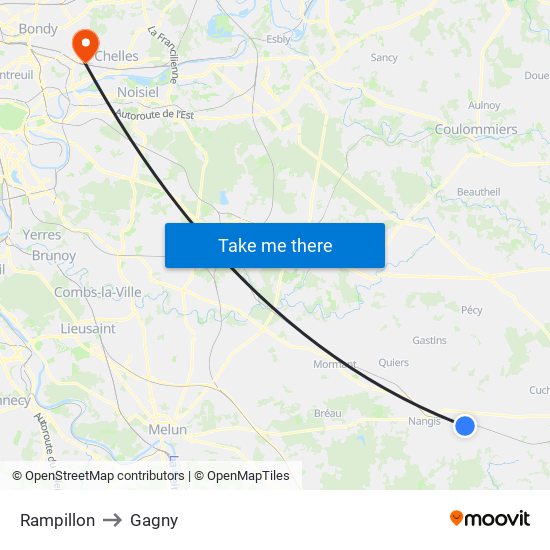 Rampillon to Gagny map